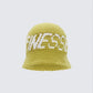 Gem Chartreuse Crochet Bucket Hat - front view