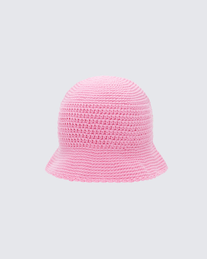 Gem Pink Crochet Bucket Hat