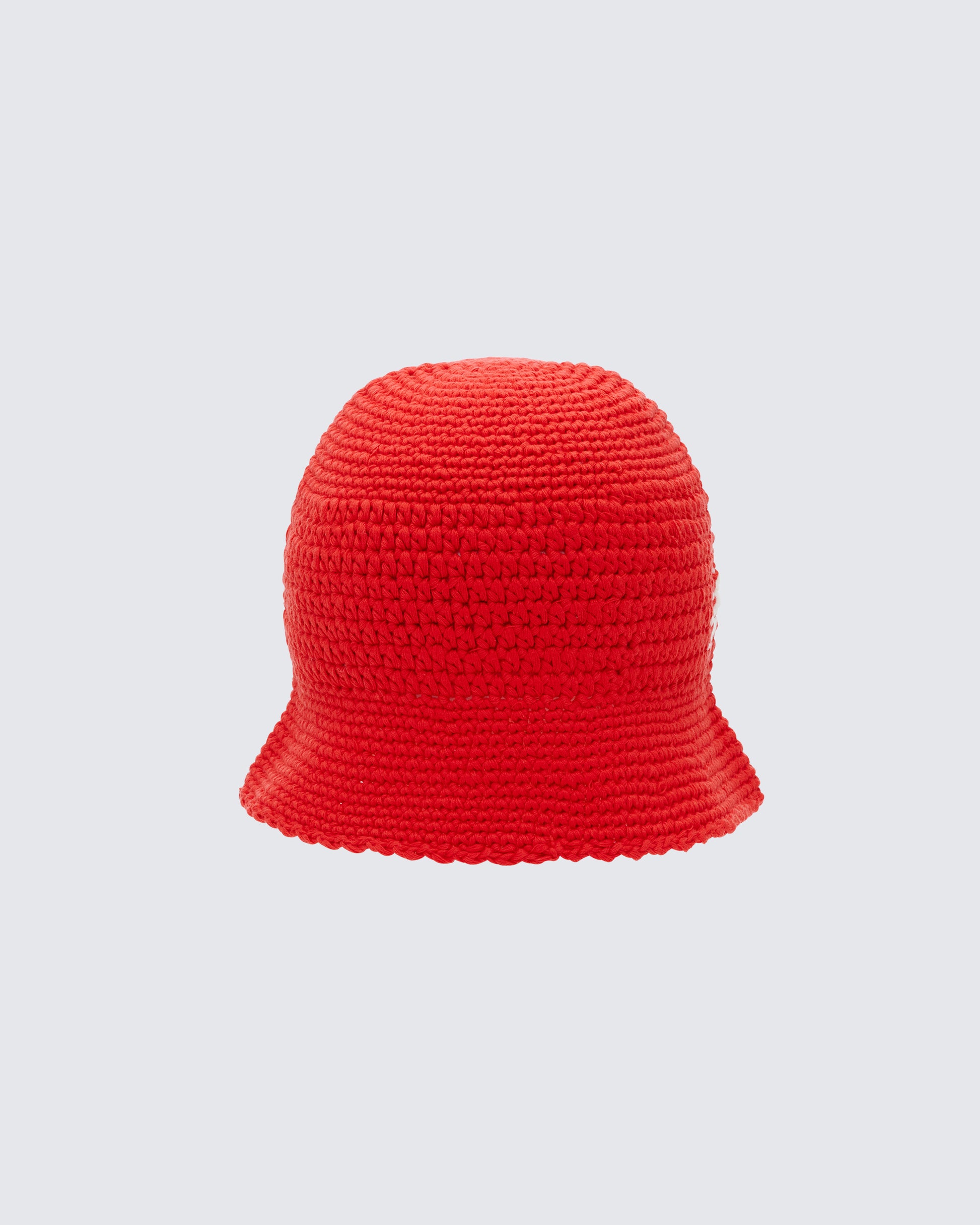 Gem Red Crochet Bucket Hat - back view