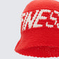 Gem Red Crochet Bucket Hat - close up detail