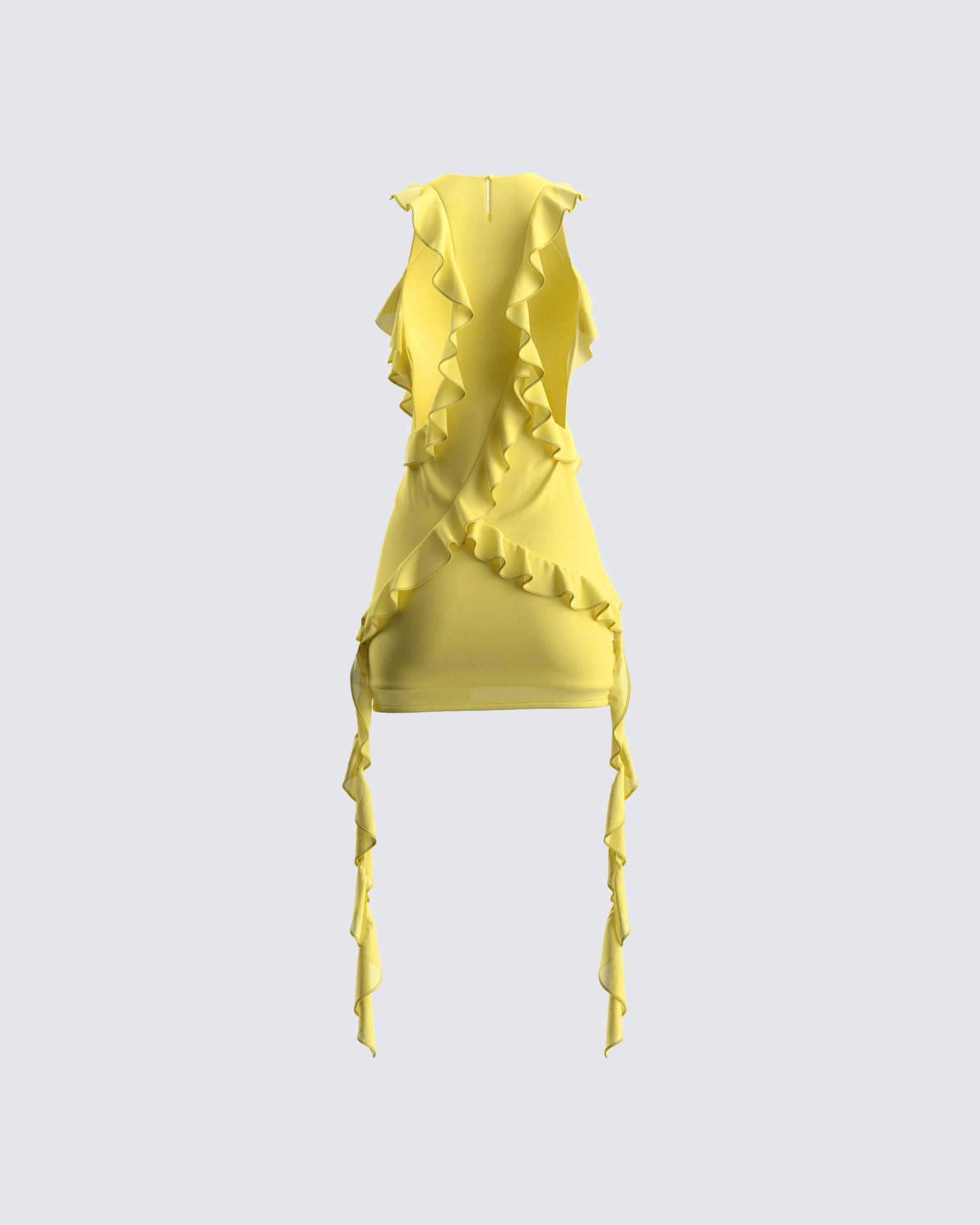 Gem Yellow Ruffle Mini Dress – FINESSE