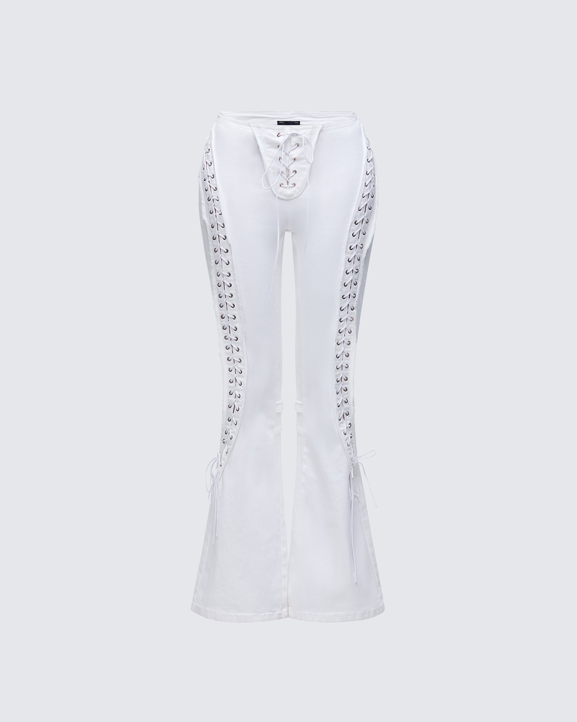 Genoveva Stone Denim Lace Up Jeans product front