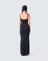 Georgie Black Rib Maxi Dress – FINESSE