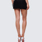 Ginan Black Glitter Velvet Mini Skirt