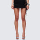 Ginan Black Glitter Velvet Mini Skirt model front