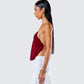 Ginger Burgundy Backless Cowl Top