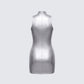 Gisele Silver Metallic Logo Dress