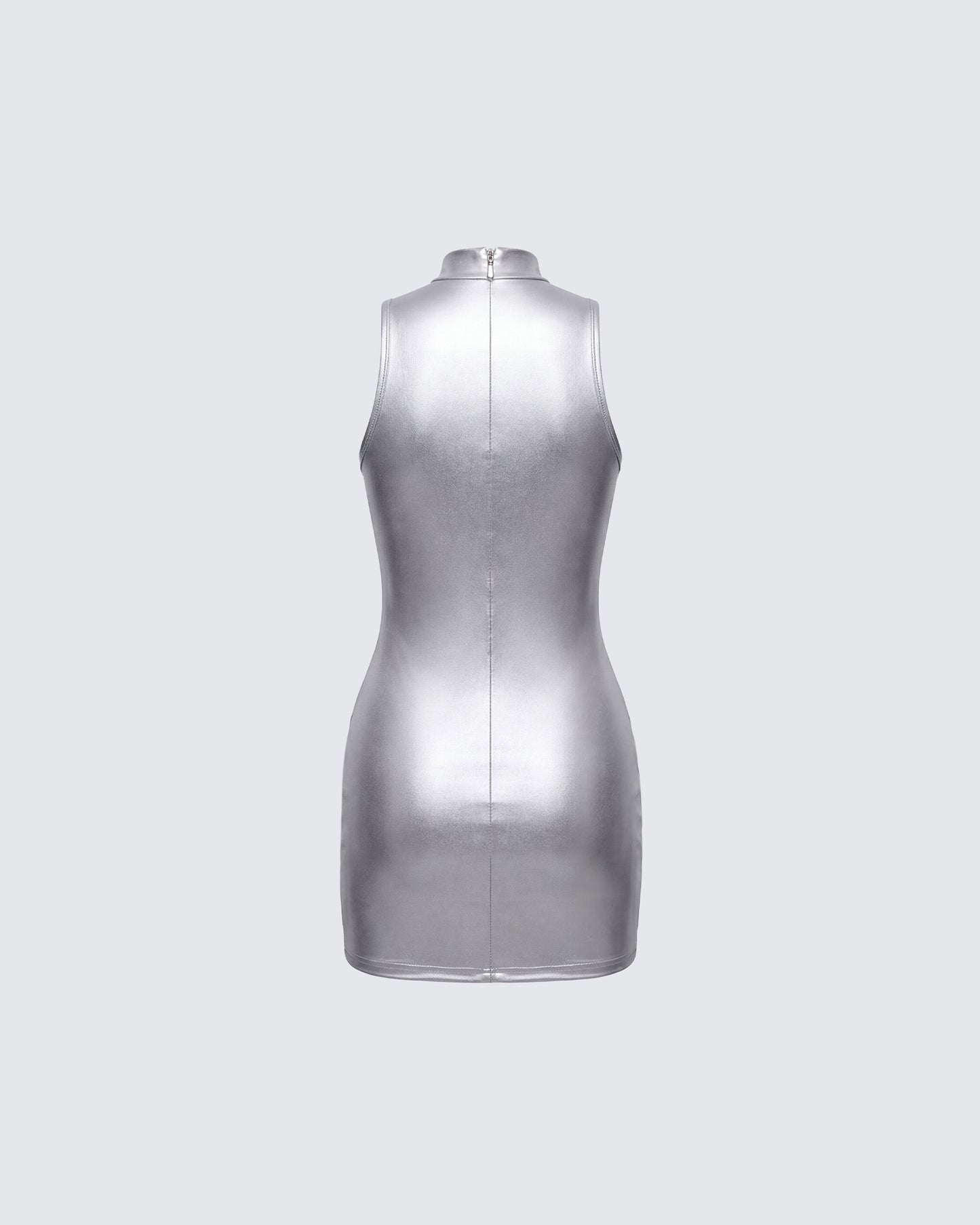 Gisele Silver Metallic Logo Dress