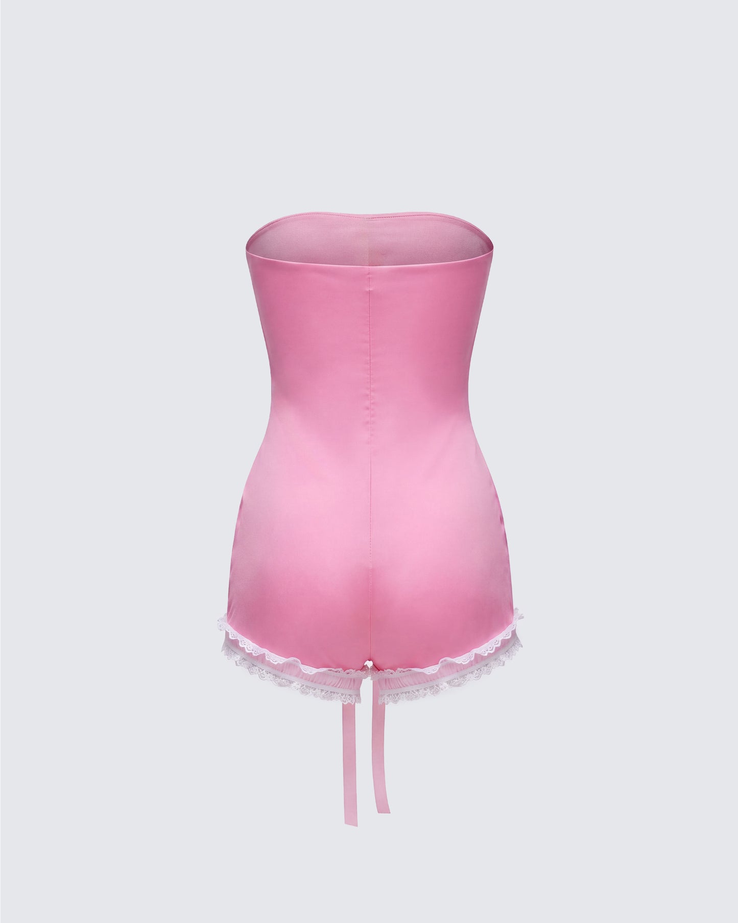 Gita Pink Bow Strapless Romper