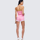 Gita Pink Bow Strapless Romper