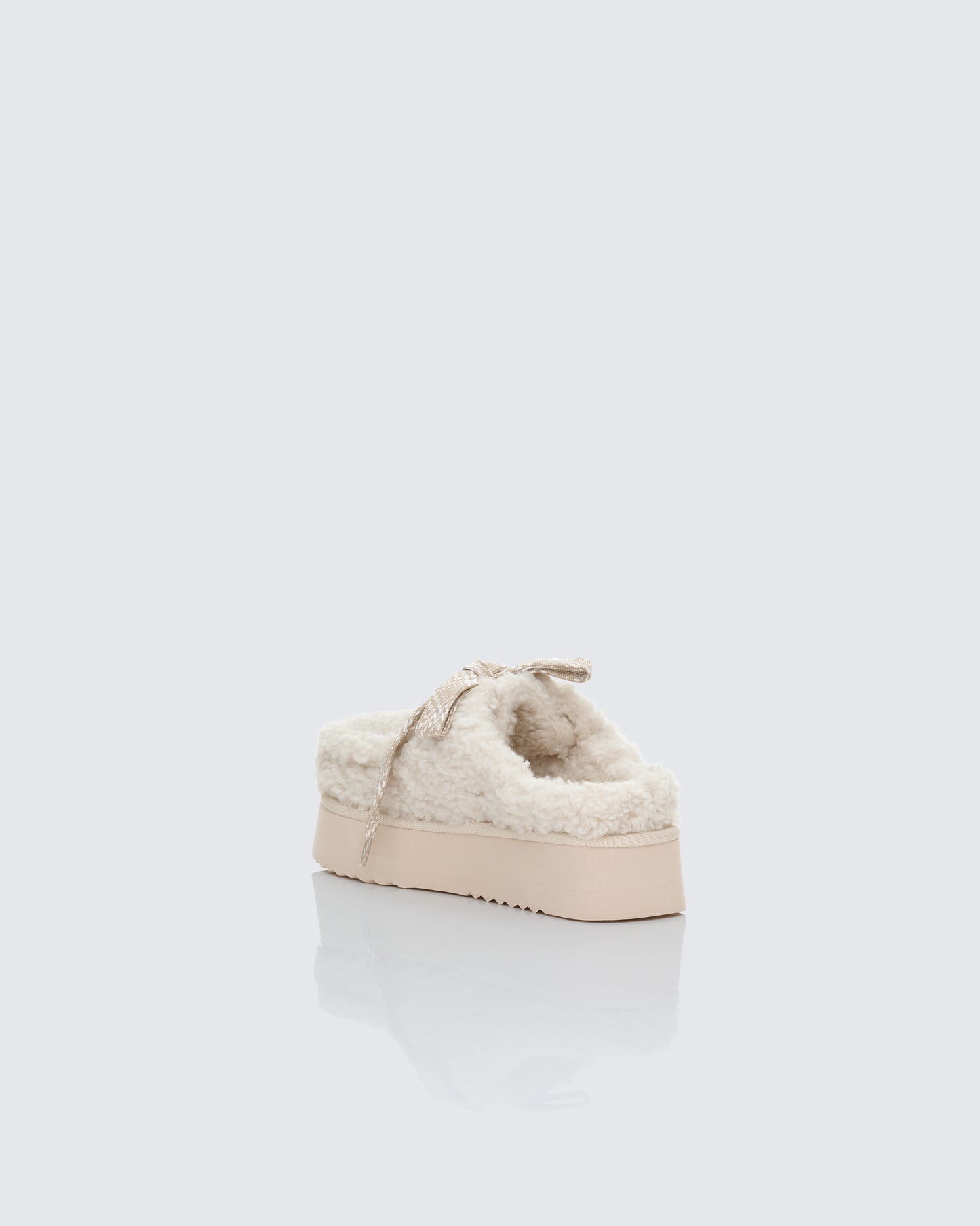 Goldie Cream Fur Chunky Laced Mule