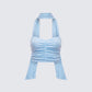 Gal Blue Sparkle Jersey Ruched Front Top product front