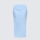 Gal Blue Sparkly Ruched Side Midi Skirt product front