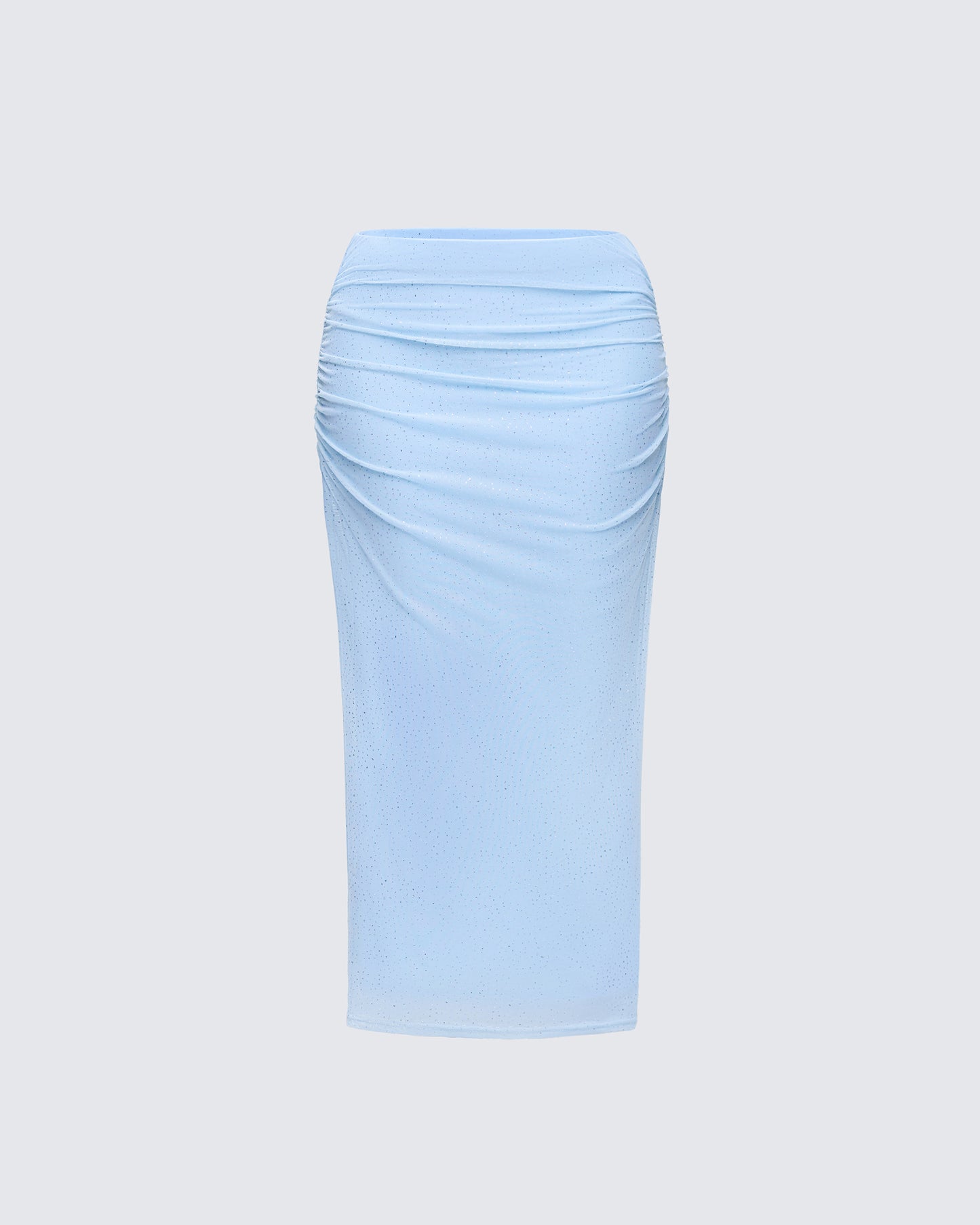 Gal Blue Sparkly Ruched Side Midi Skirt product front