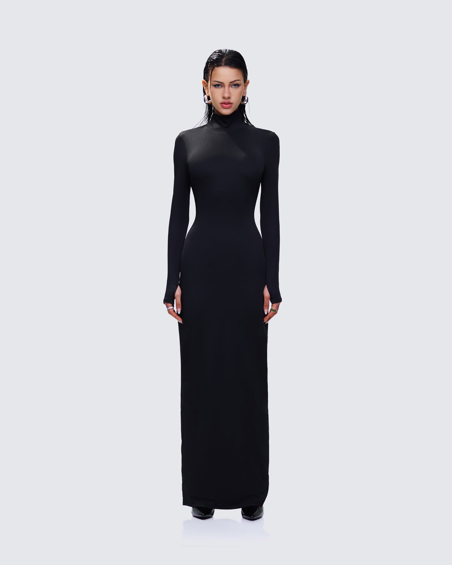 Haize Black Column Maxi Dress