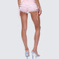 Hali Pink Lace Up Ruffle Micro Mini Short