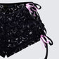 Halsey Black Lace Side Tie Short