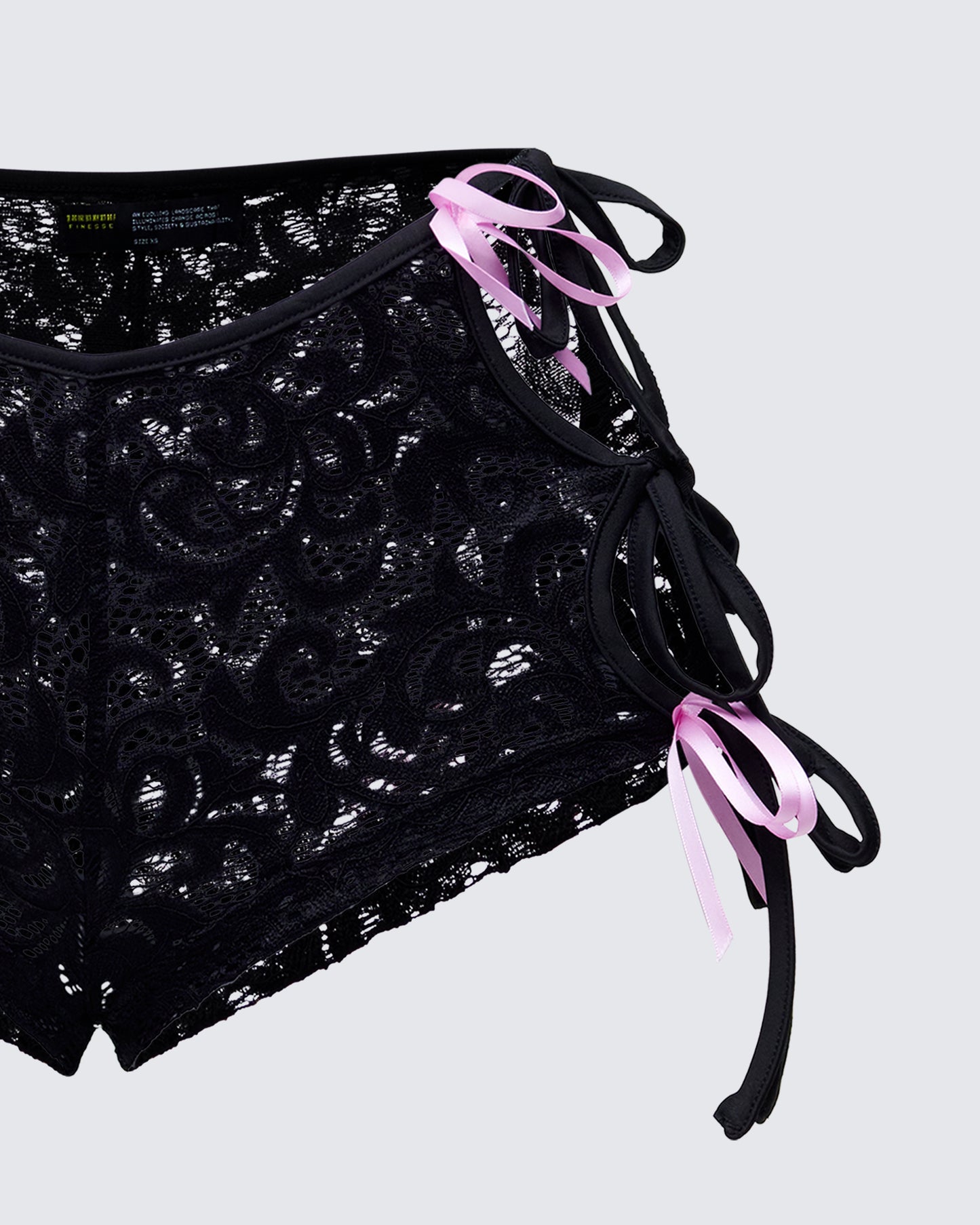 Halsey Black Lace Side Tie Short