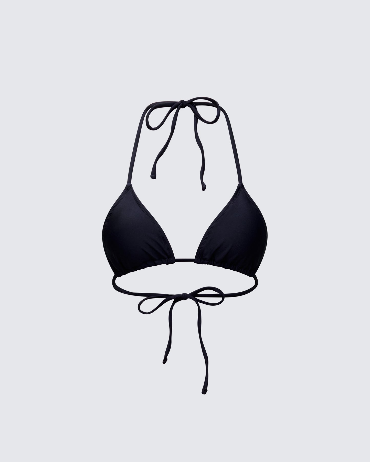 Halsey Black Triangle Bikini Top