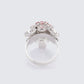 Harmony Silver Pink Flower Adjustable Ring