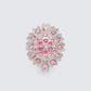 Harmony Silver Pink Flower Adjustable Ring