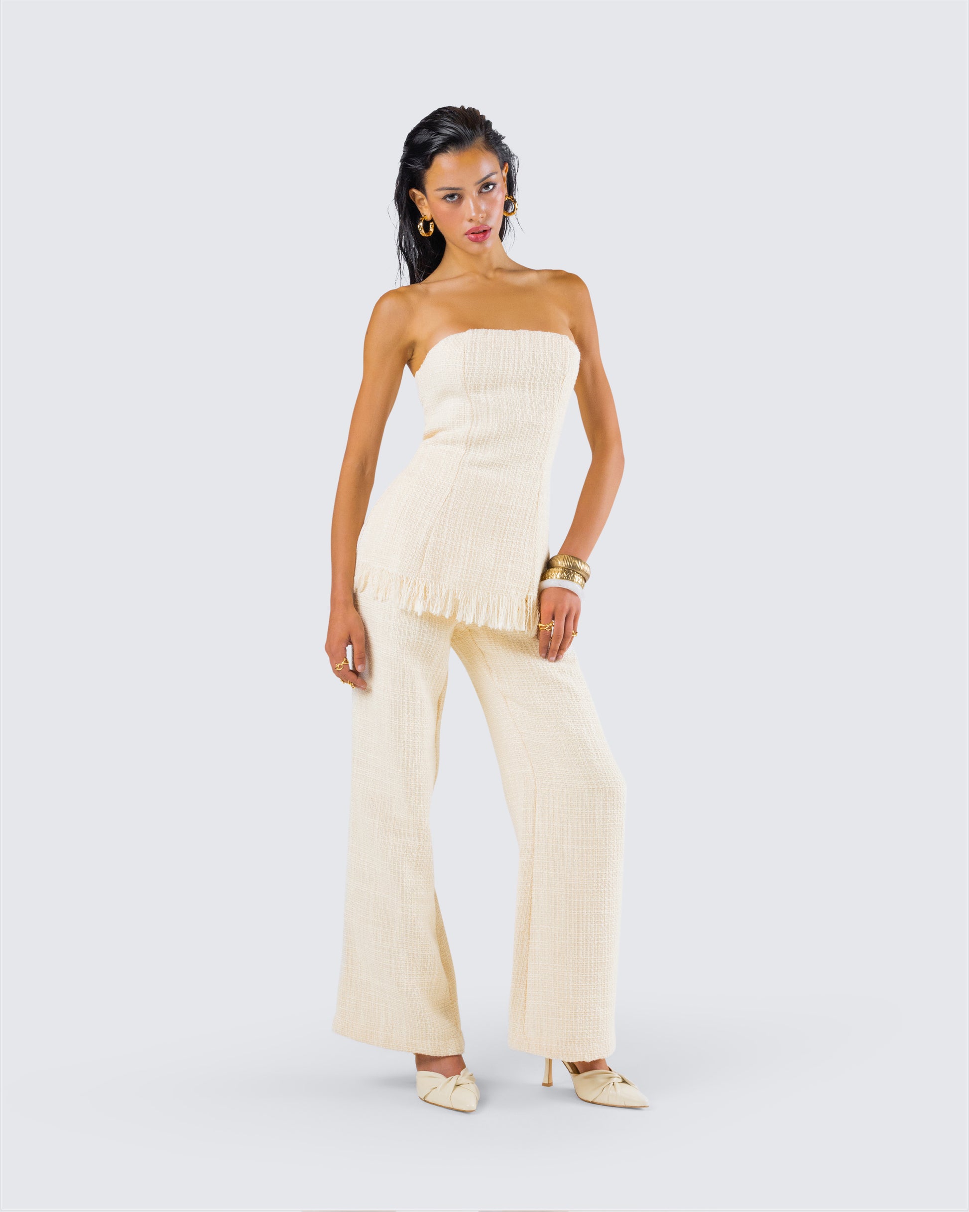 Ivory Tweed Two-Piece Set Ivory Tweed Two-Piece Set