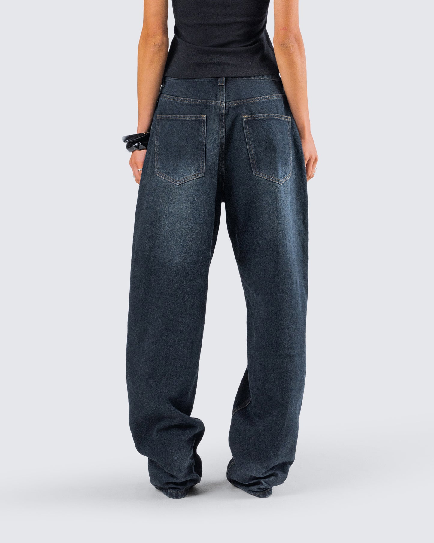 Haylie Blue Denim Baggy Pant