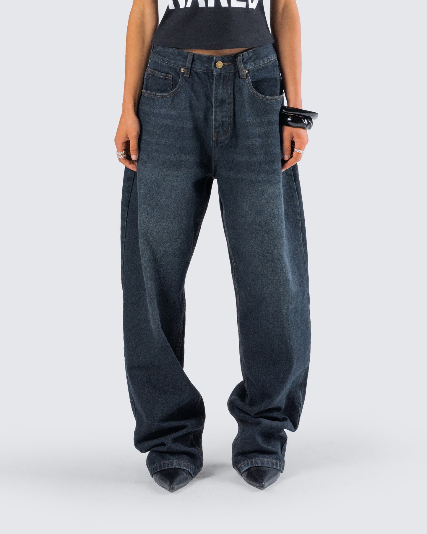 Haylie Blue Denim Baggy Pant