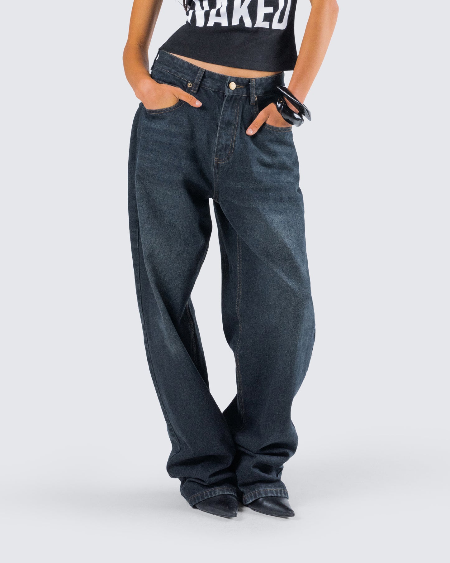 Haylie Blue Denim Baggy Pant