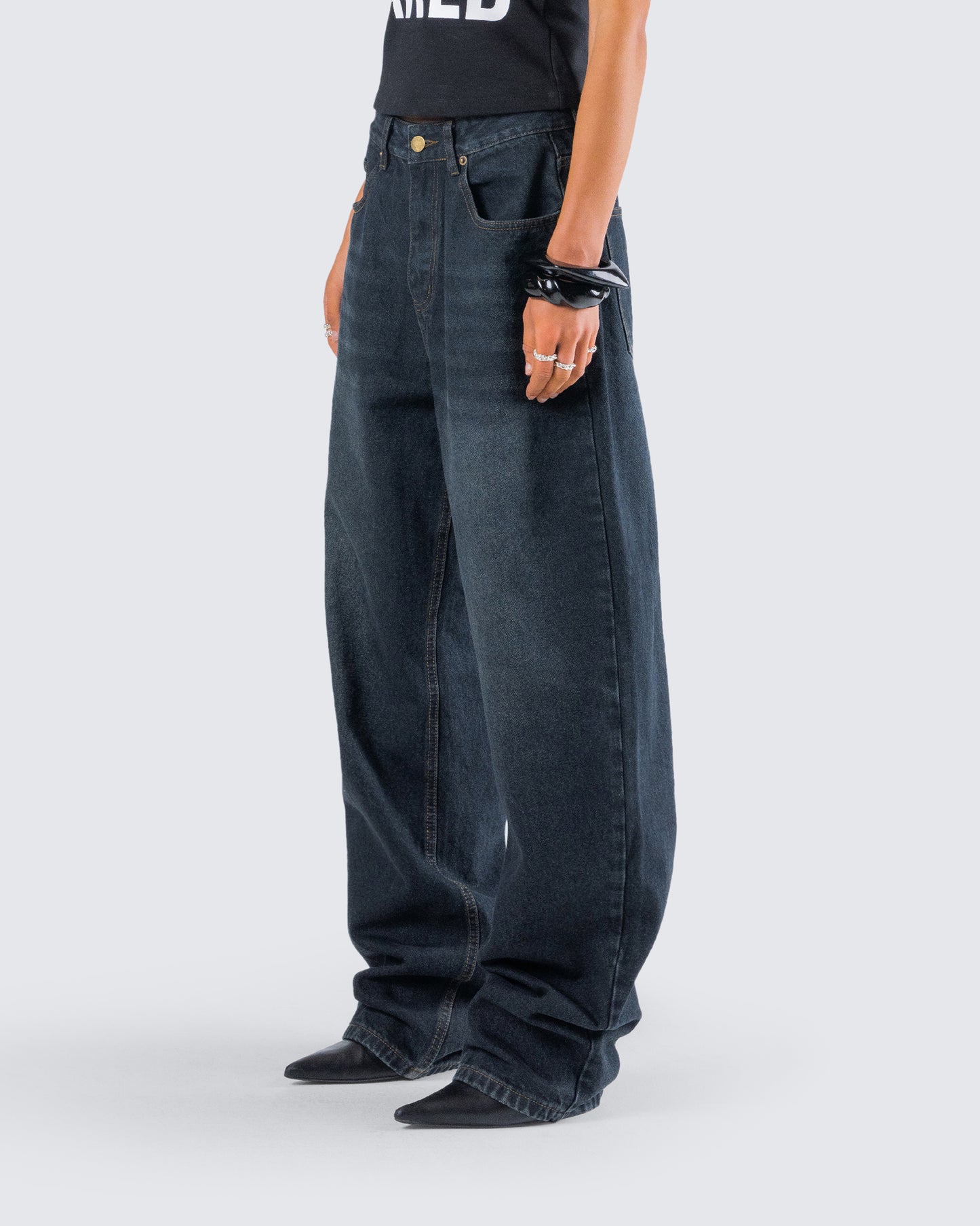 Haylie Blue Denim Baggy Pant