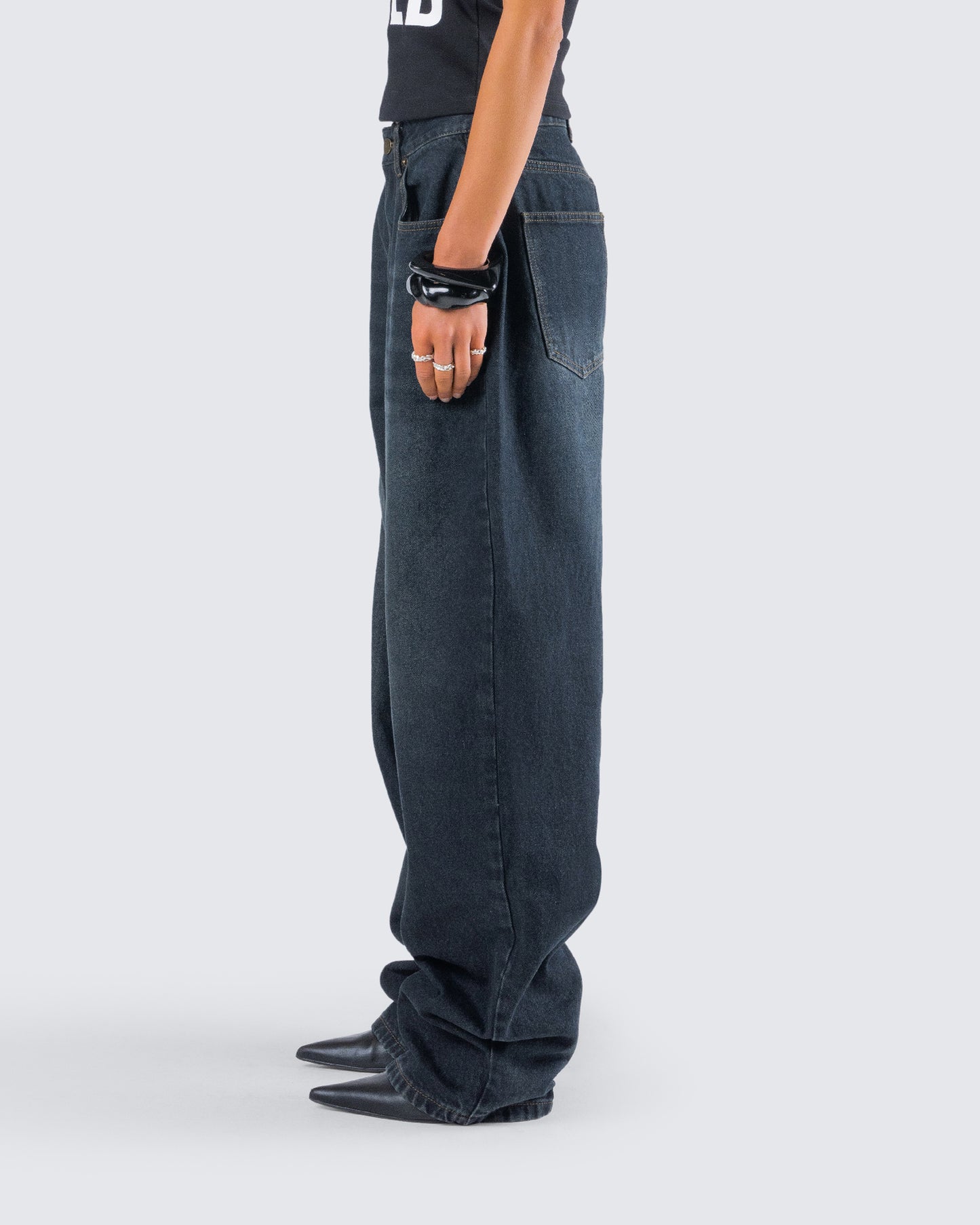 Haylie Blue Denim Baggy Pant