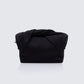 Henrietta Black Satin Fold Over Bag