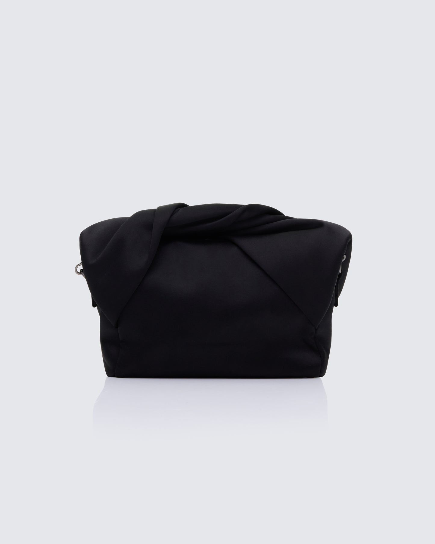 Henrietta Black Satin Fold Over Bag