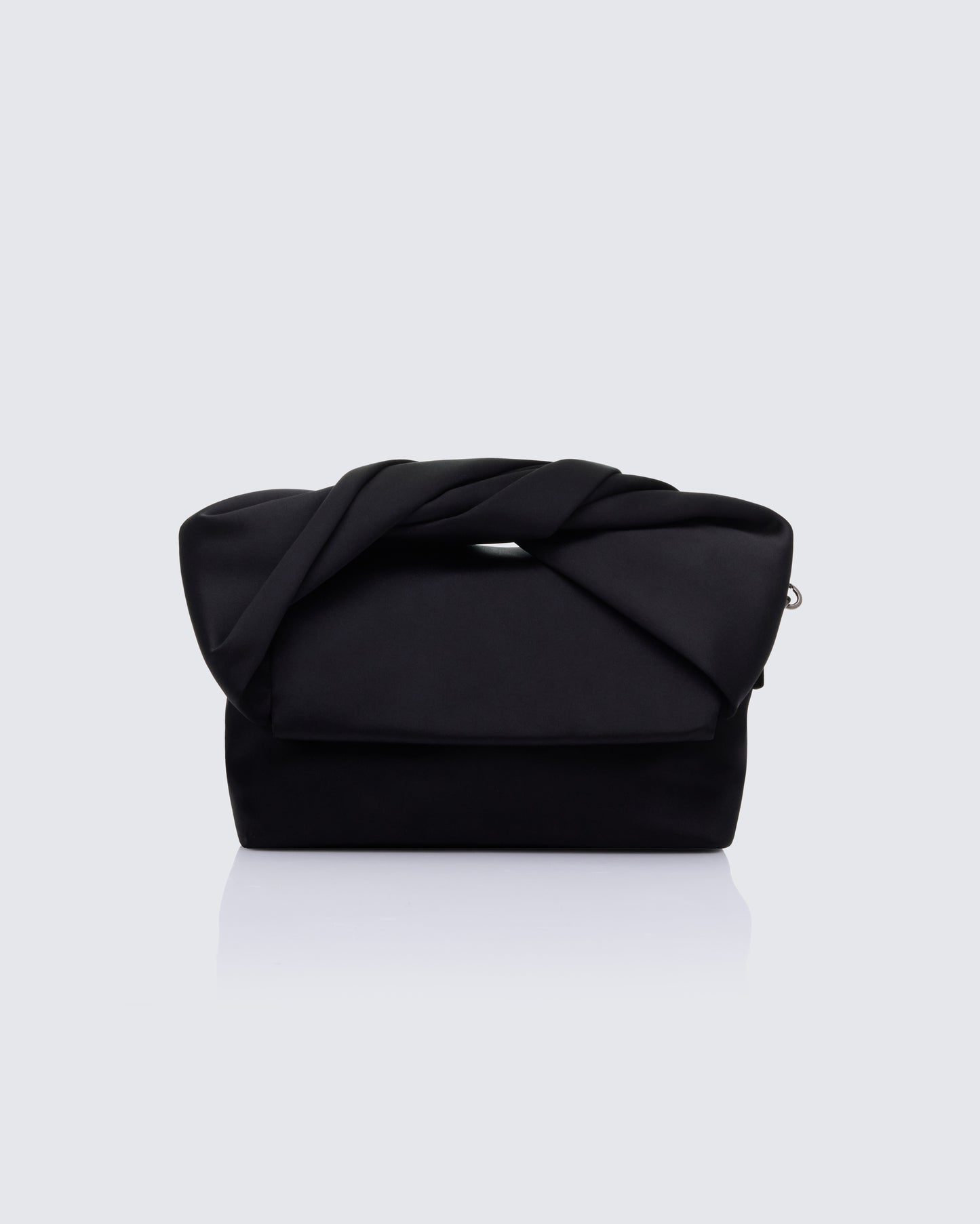 Henrietta Black Satin Fold Over Bag