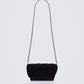 Henrietta Black Satin Fold Over Bag