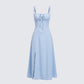Hera Blue Corset Midi Dress