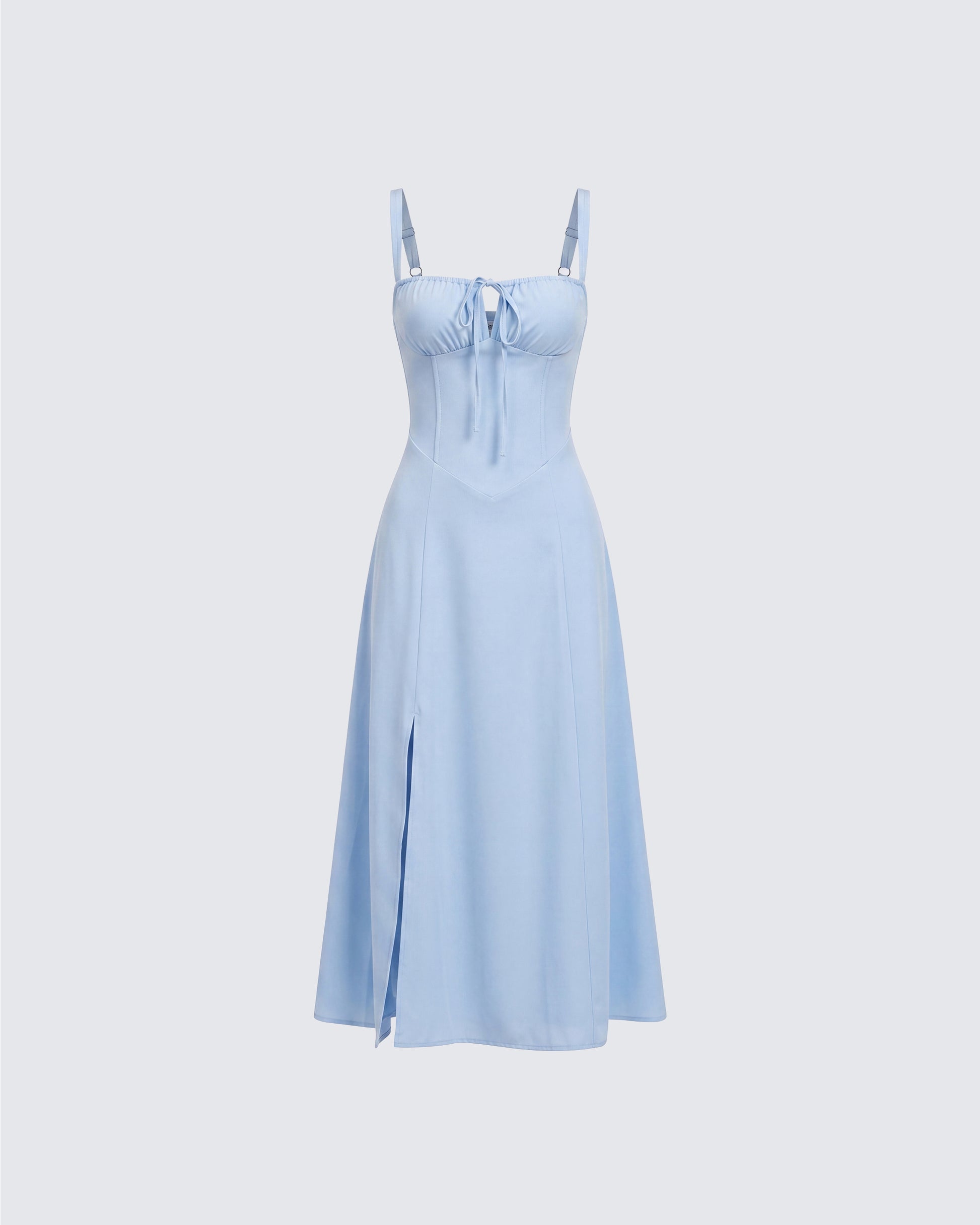 blue satin midi dress Blue Satin Midi Dress