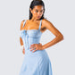 Hera Blue Corset Midi Dress