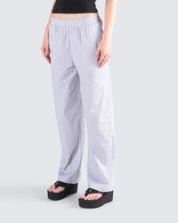 Hetty Grey Stripe Poplin Pant
