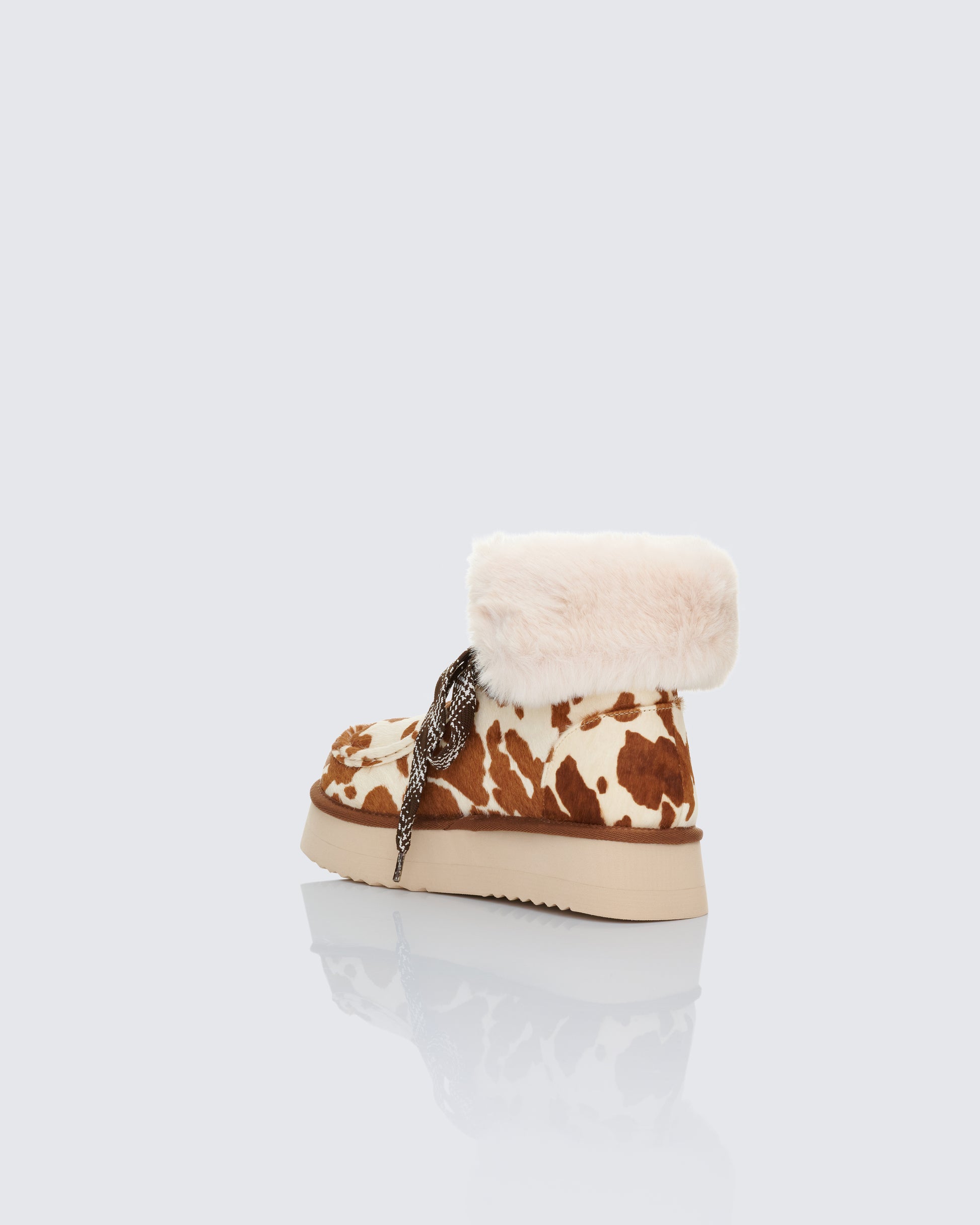 Women's leather platform heels styled on model – FINESSE