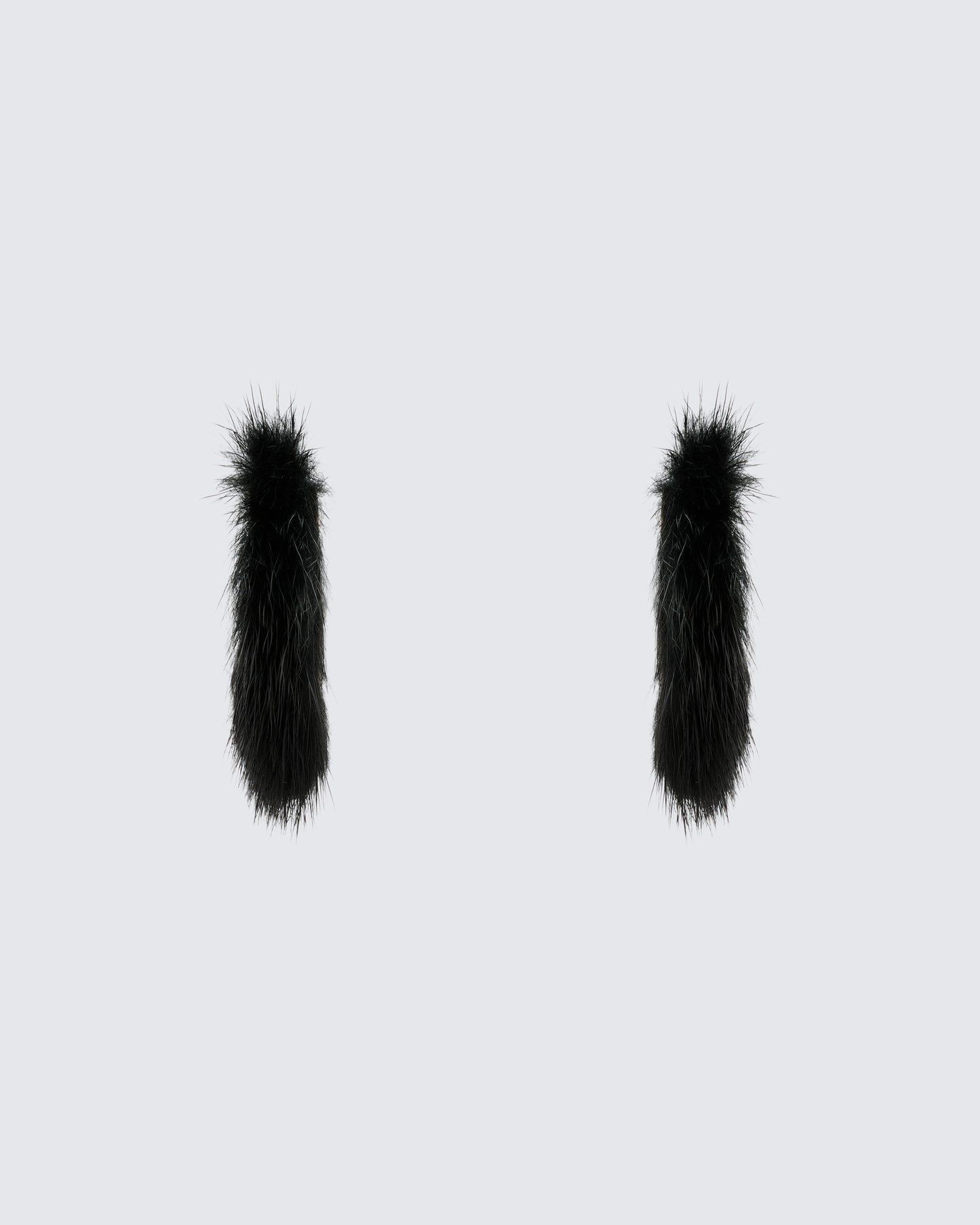 Huntleigh Black Fur Hoop Earrings