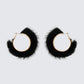 Huntleigh Black Fur Hoop Earrings