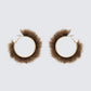 Huntleigh Brown Fur Hoop Earrings