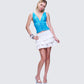 Hyacinth Blue Floral Bow Detail Top