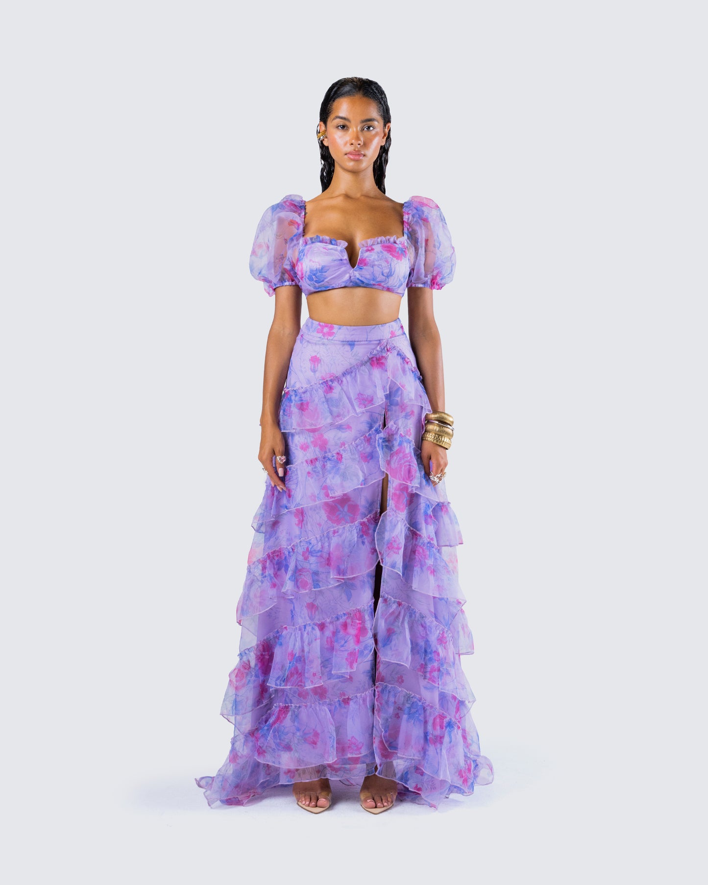 Ida Purple Floral Maxi Set