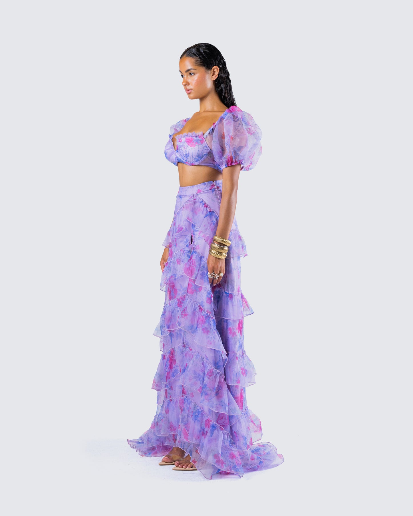 Ida Purple Floral Maxi Set