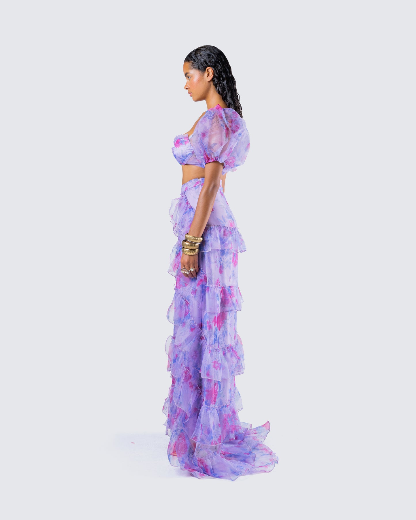 Ida Purple Floral Maxi Set