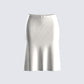 Zaina White Satin Flounce Skirt
