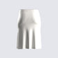 Zaina White Satin Flounce Skirt