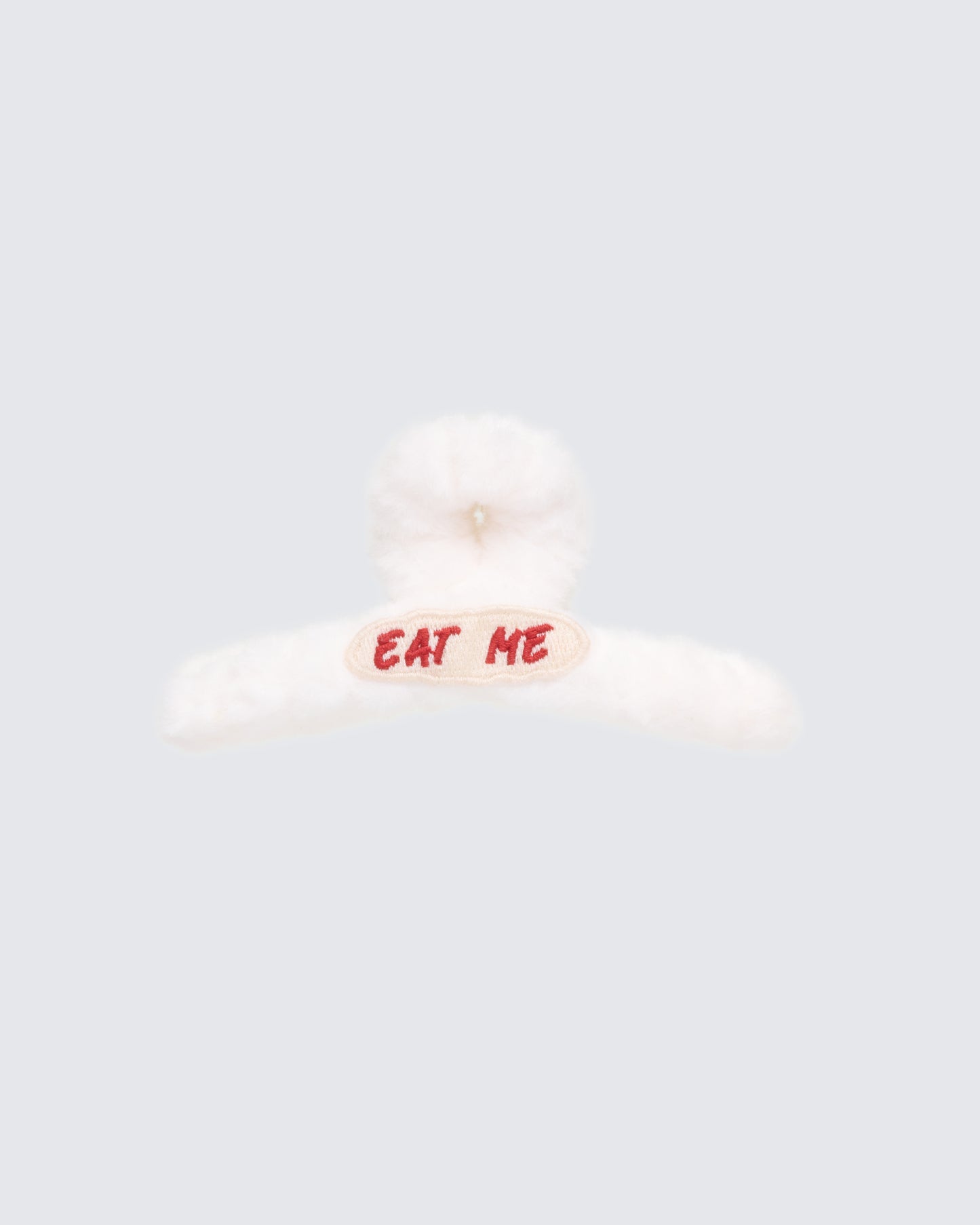Inez White EAT ME Fluffy Hair Clip